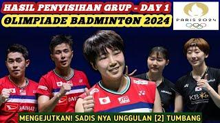 Unggulan [2] KEOK! Hasil Semua Sektor Penyisihan Grup Day 1 Badminton Olimpiade Paris 2024 Hari Ini