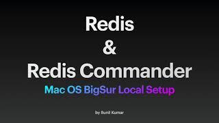 How to setup Redis & Redis Commander on Mac OS BigSur