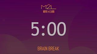 5 Minute Brain Break Countdown Timer by Move To Learn