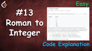 Roman to Integer | Leetcode -13 | Algorithms Made Easy