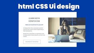 Responsive Text block with overlapping image in CSS  | HTML CSS UI element design