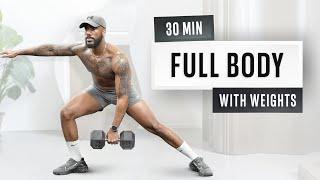 30 MIN FULL BODY STRENGTH Workout | With Weights (NO JUMPING!)