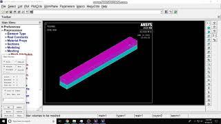 Sandwich rectangular cantilever beam - Ansys APDL