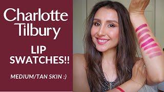 Charlotte Tilbury LIP SWATCHES Medium/ Tan skin  #charlottetilbury