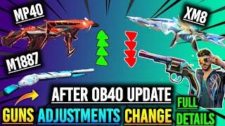 AFTER OB40 UPDATE || GUNS ADJUSTMENT CHANGE FULL DETAILS || Gun Ability Change !!