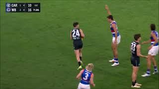 Nic Newman intercepts & takes the corridor option - AFL Round 9 2023