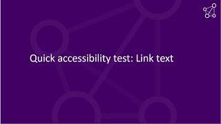 Quick accessibility test: Link text