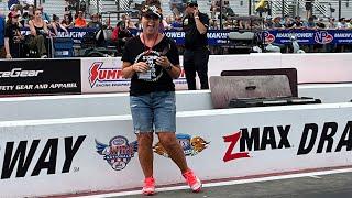 Leigh Millican Hubbard is live after rd 1 Charlotte Clay Millicans Top Fuel pit