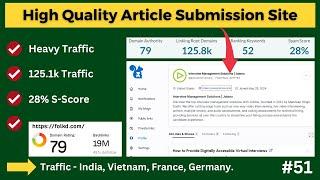 73+ DA High Quality Article Submission Backlink | How to Create Blog Submission Backlink | 2024