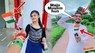 Girl's Reaction । Making Girls Smile  15 August Independence Day special Video । it's Monti prank