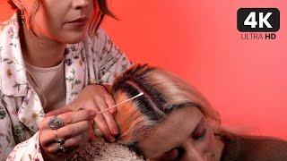 ASMR Hair Play & Scalp Exam  until she actually falls asleep 