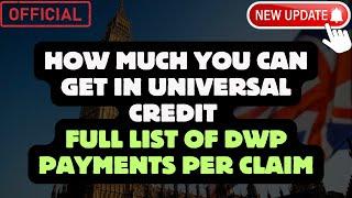 How much you can get in Universal Credit - full list of DWP payments per claim.