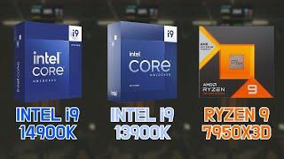 INTEL i9 14900K vs 13900K vs RYZEN 5 7950X3D with RTX 4090 (7 Games / FHD / 1080p)