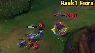 Rank 1 Fiora: He Solo Killed T1 Zeus at Level 3!