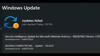 Fix Windows 11 Update Error 0x80070424