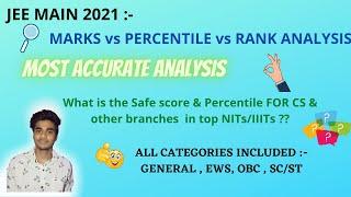 jee 2021 marks vs rank l jee 2021 marks vs percentile l safe score for jee 2021 l all myths busted