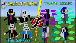 Team Saness (Error Saness, Fell Sannesss) VS Team Xans (Xans V3, V2) [TOUGH BATTLE] Minecraft PE