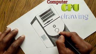 Computer CPU drawing/How to draw computer CPU