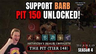 FIRST PIT TIER 150 UNLOCKED! Support Barb & Sorc - Diablo 4 Season 4