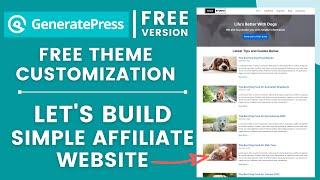 Build Simple Affiliate Website | GeneratePress Affiliate Website