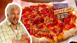 NOT Average Sausage & Pepperoni Pizza | Diners, Drive-ins and Dives with Guy Fieri | Food Network