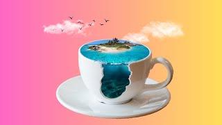 Photo Manipulation in Canva Tutorial | How to Insert Island into Coffee Cup