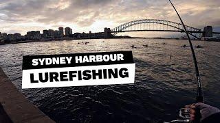 Lurefishing in Sydney Harbour on winter