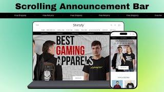 How to Add Scrolling Announcement Bar in Shopify Store for Free | Announcement Bar | Succeessify