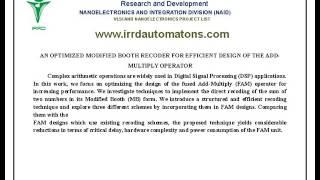 IRRD AUTOMATONS  VLSI PROJECT ABSTRACT