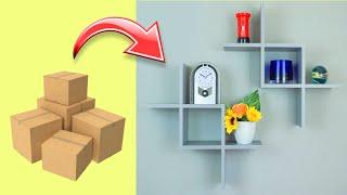 Let’s make easy Cardboard shelf with waste cardboard Boxes