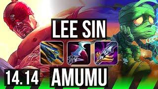 LEE SIN vs AMUMU (JGL) | 13/1/13, 68% winrate, Legendary | VN Master | 14.14