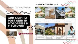 How to Add Simple Post Grid in WordPress & Elementor | For Free