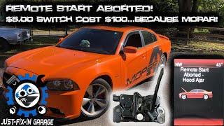 $5.00 SWITCH COST $100.00 TO FIX - REMOTE START ABORTED - 2014 Charger Hood Latch Replacement