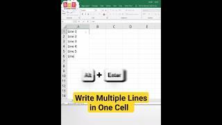 How to Write Multiple Lines in One Cell in Excel | Add Multiple Lines in Single Cell#exceltech#excel