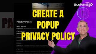 Divi Theme Add A Popup Privacy Form On Every Page