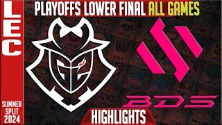 G2 vs BDS Highlights ALL GAMES | LEC Playoffs Lower Round 4 Summer 2024 | G2 Esports vs Team BDS
