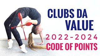 Clubs DA value - New RG code of points 2022 2024