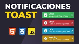 Como hacer un sistema de notificaciones "toast" con animaciones | HTML, CSS y Javascript