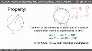 Grade 9 - Geometry - Regular polygon. Inscribed and Circumscribed quadrilateral