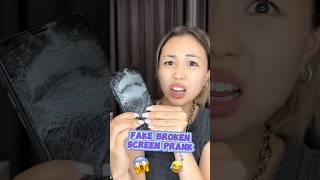 FAKE BROKEN SCREEN PRANK #shorts #iribabyworld #prank