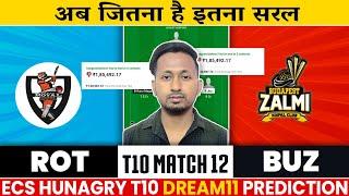 ROT VS BUZ Dream11 Prediction | ROT VS BUZ | Rot VS Buz ECS Hungary T10