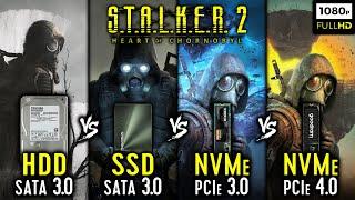 HDD vs SSD vs NVMe 3.0 vs NVMe 4.0 - S.T.A.L.K.E.R. 2: Heart of Chornobyl + Loading & Shaders Times