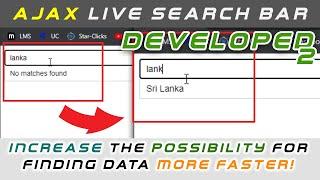 Developed: Live Search using Ajax and PHP MySQL