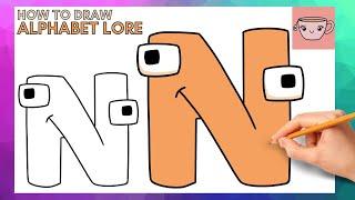 How To Draw Alphabet Lore - Letter N | Cute Easy Step By Step Drawing Tutorial