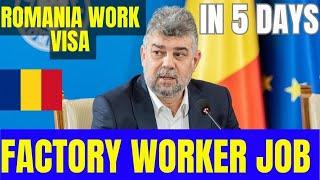 ROMANIA FACTORY WORKER JOBS WITH VISA SPONSORSHIP 2024|Romania work permit visa