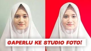 Cara edit foto ganti background merah/biru | Cuma pake HP!