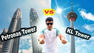KLCC Petronas Towers vs Menara KL Tower Observation Deck | Kuala Lumpur | Malaysia | V Log - Hindi