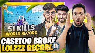 "51 KILL" CASETOO BROKE @LoLzZzGaming HIGHEST KILL RECORD  | BGMI FT. @casetooop