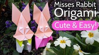 Misses Rabbit - Easy Origami Easter Bunny Tutorial (Paper dress for the bunny face)