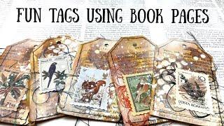 Make Fun Tags using book pages includes Mini Happy Mail Giveaway  Shanouki Art 